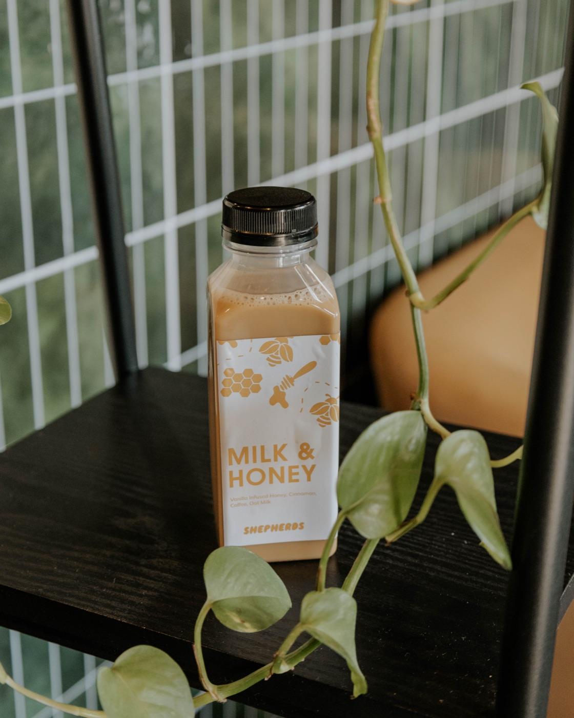 Shepherds bottled Milk & Honey latte to grab and go