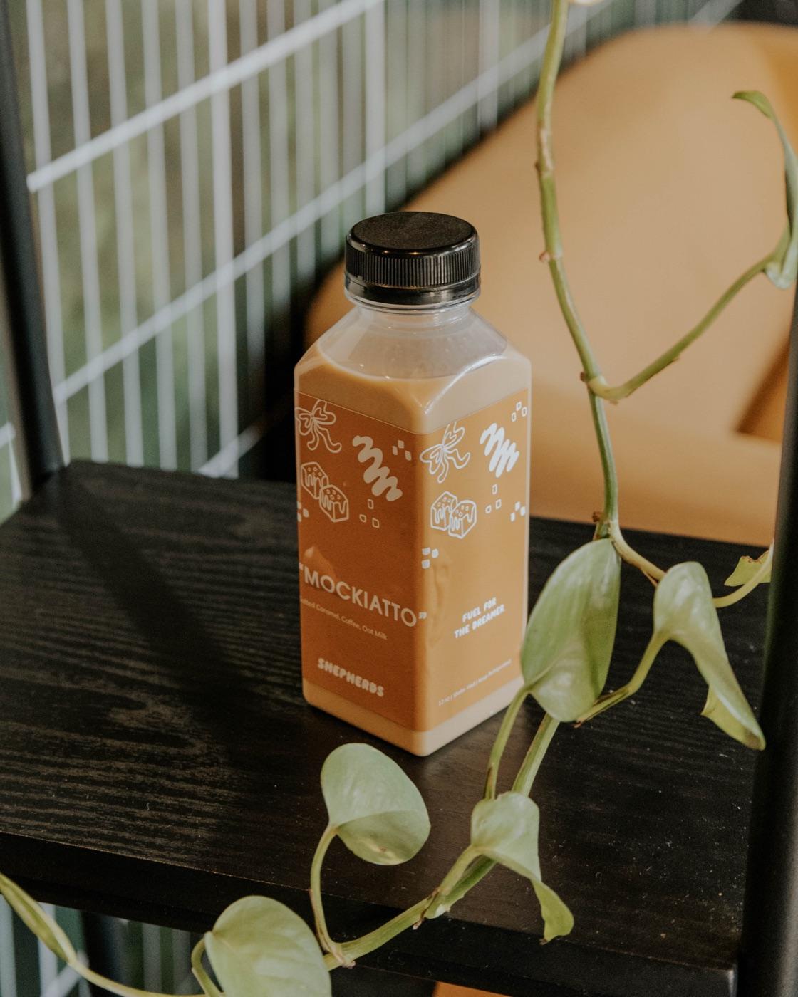 Shepherds bottled Mockiatto latte wedding favor